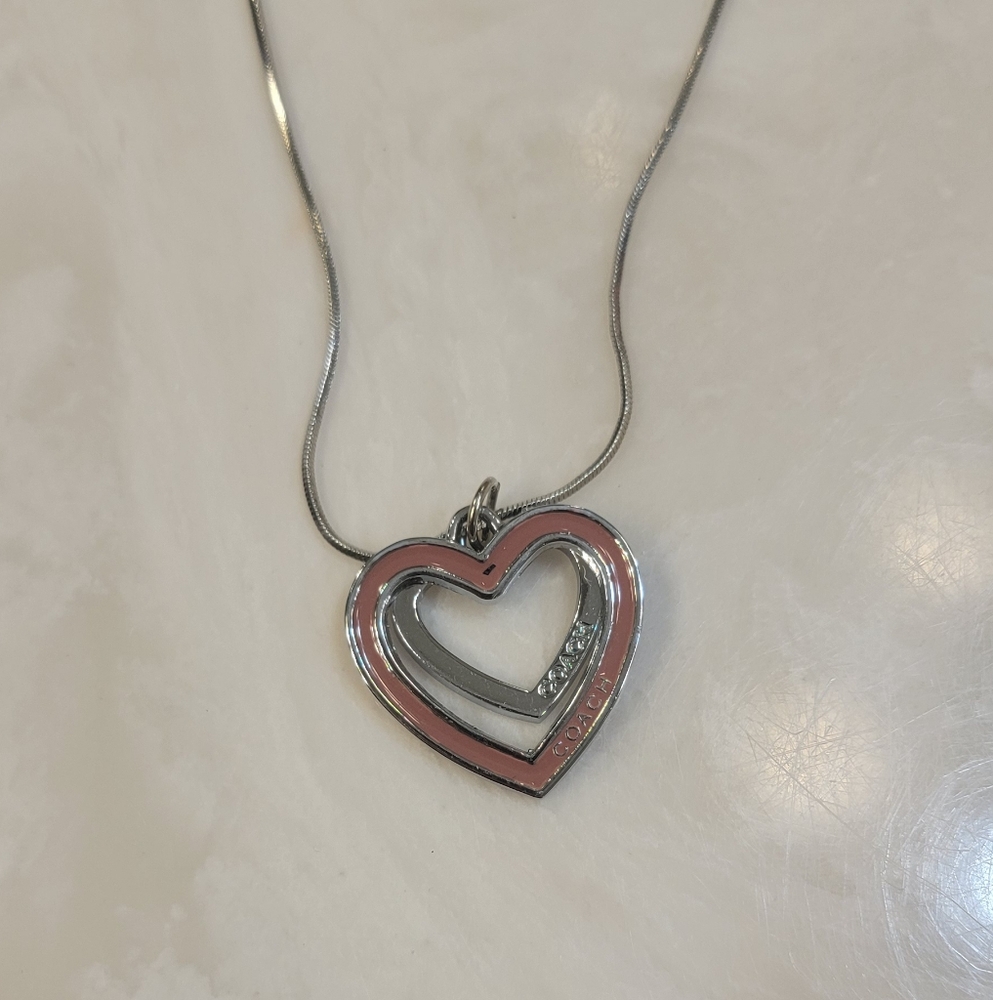 Coach Infinity Heart Pendant and Necklace